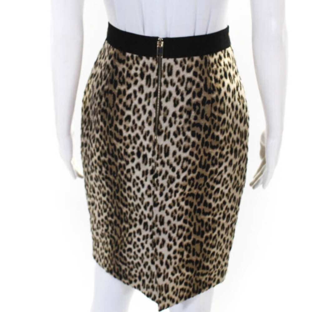 Les Copains Leopard Print High Waisted Textured Pencil Knee Length Wiggle Skirt - Picture 9 of 14